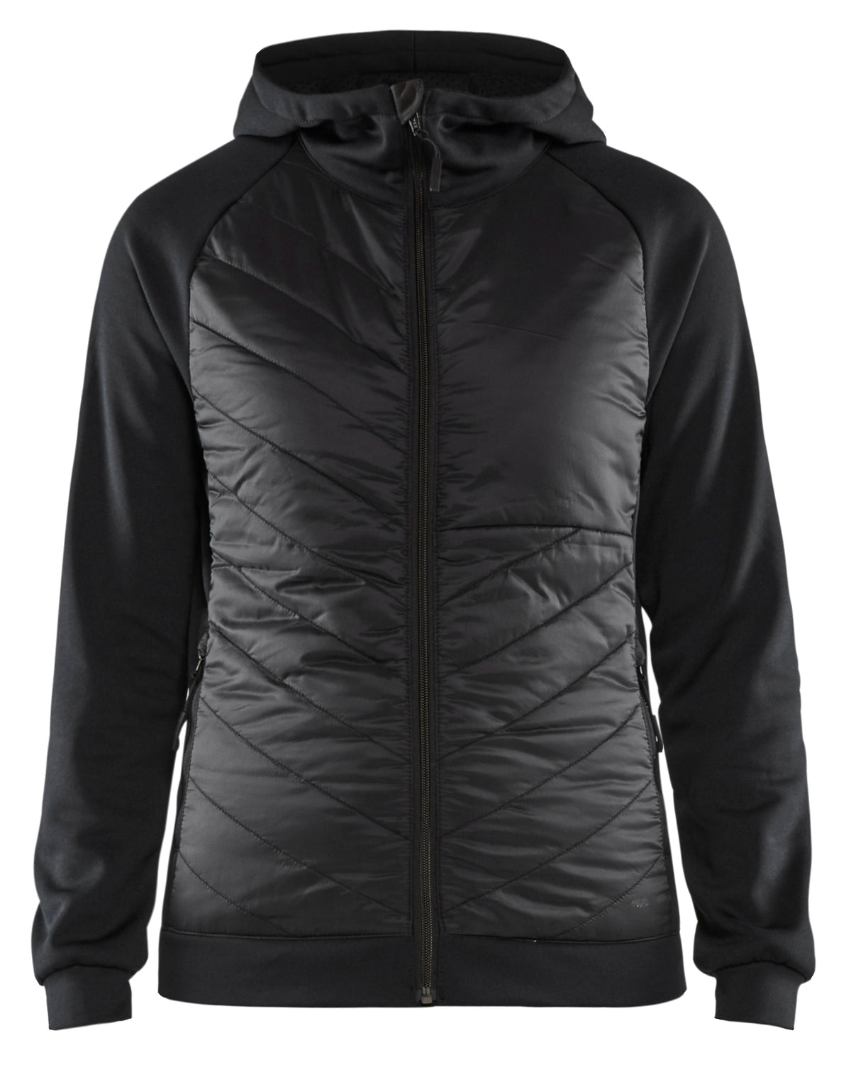 Hooded Hybride Sweatshirt Dames 3464 - Zwart/Donkergrijs
