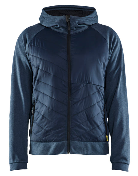 Hooded Hybride Sweatshirt met Rits 3463 - Gevoelloos blauw/Donkerblauw