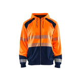 Blåkläder Hooded Sweatshirt High Vis Chocolate High Visibility HIGH VIS ORANJE/MARINEBLAUW / XS,HIGH VIS ORANJE/MARINEBLAUW / S,HIGH VIS ORANJE/MARINEBLAUW / M,HIGH VIS ORANJE/MARINEBLAUW / L,HIGH VIS ORANJE/MARINEBLAUW / XL,HIGH VIS ORANJE/MARINEBLAUW / 2XL,HIGH VIS ORANJE/MARINEBLAUW / 3XL