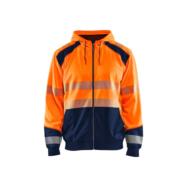 Blåkläder Hooded Sweatshirt High Vis Chocolate High Visibility HIGH VIS ORANJE/MARINEBLAUW / XS,HIGH VIS ORANJE/MARINEBLAUW / S,HIGH VIS ORANJE/MARINEBLAUW / M,HIGH VIS ORANJE/MARINEBLAUW / L,HIGH VIS ORANJE/MARINEBLAUW / XL,HIGH VIS ORANJE/MARINEBLAUW / 2XL,HIGH VIS ORANJE/MARINEBLAUW / 3XL