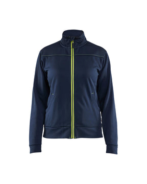 Sweatshirt Dames 3394 - Donker marineblauw/High Vis Geel