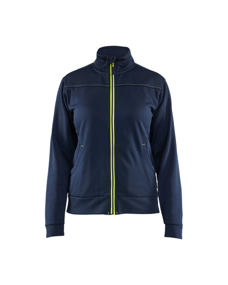 Sweatshirt Dames 3394 - Donker marineblauw/High Vis Geel