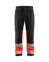 High-Visibility Werkbroek 1551 - Zwart/High Vis Rood