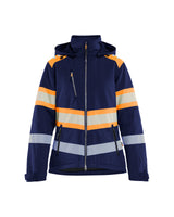 High-Visibility Softshell Jack Dames 4406 - Marineblauw/Oranje