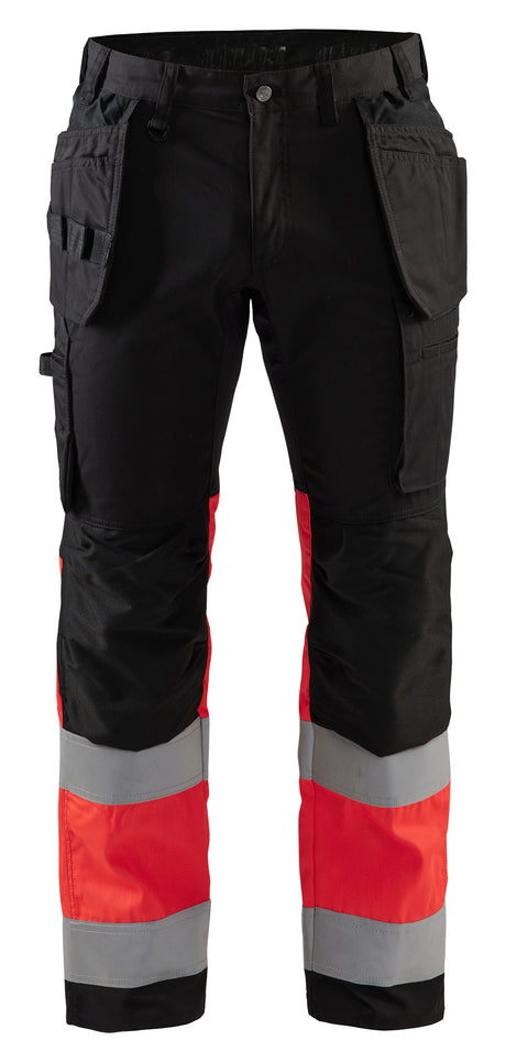 High-Visibility Werkbroek 1558 - Zwart/High Vis Rood