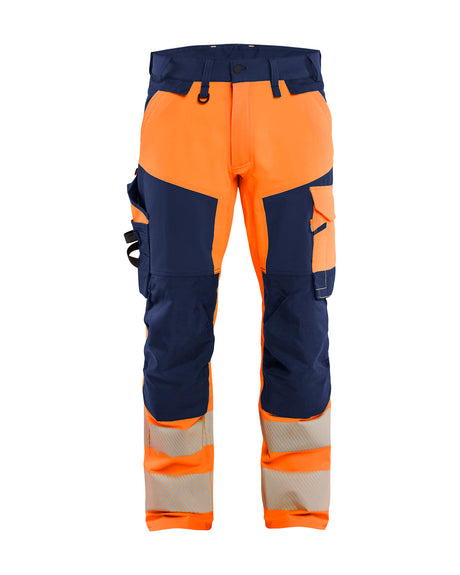 Werkbroek High-Visibility 1124 - High Vis Oranje/Marineblauw