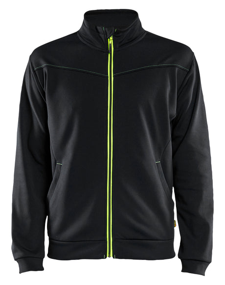 Sweatshirt met rits 3362 - Zwart/High Vis Geel