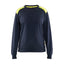 Sweatshirt Dames 3408 - Donker marineblauw/High Vis Geel