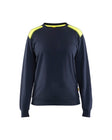 Sweatshirt Dames 3408 - Donker marineblauw/High Vis Geel