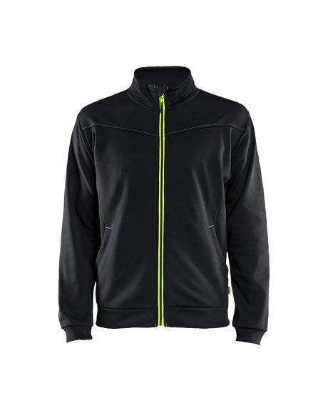 Sweatshirt met rits 3362 - Zwart/High Vis Geel