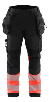 Werkbroek High-Visibility 1821 - Zwart/High Vis Rood