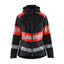 High-Visibility Softshell Jack Dames 4404 - Zwart/High Vis Rood