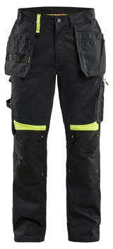 Werkbroek met gereedschapszakken 1555 - Zwart/High Vis Geel