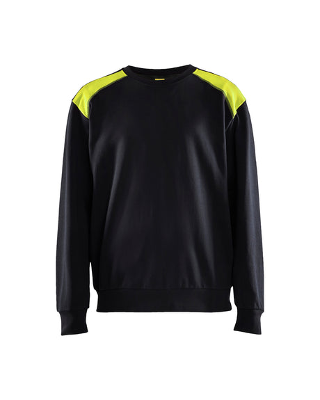 Sweatshirt 3580 - Zwart/High Vis Geel