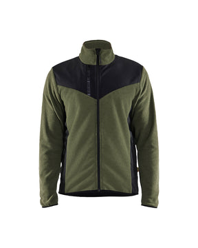 Gebreid Vest 5942 - Herfstgroen/Zwart