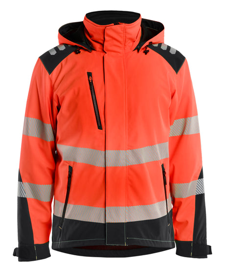 High-Visibility Softshell Winterjas 4400 - High Vis Rood/Zwart