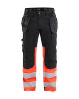 High-Visibility Werkbroek 1558 - Zwart/High Vis Rood