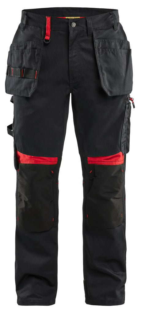 Werkbroek met gereedschapszakken 1555 - Zwart/Rood
