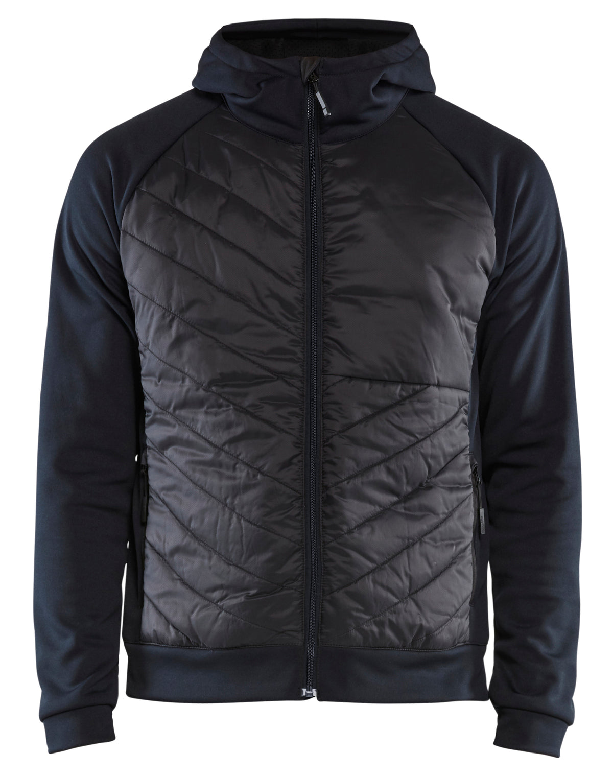 Hooded Hybride Sweatshirt met Rits 3463 - Donker marineblauw/Zwart