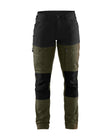 Service Werkbroek Stretch Dames 7166 - Donker herfstgroen/Zwart