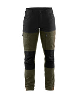 Service Werkbroek Stretch Dames 7166 - Donker herfstgroen/Zwart