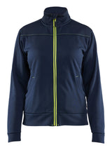 Sweatshirt Dames 3394 - Donker marineblauw/High Vis Geel