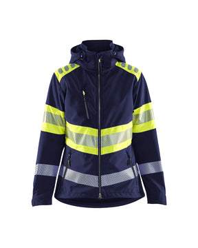 High-Visibility Softshell Jack Dames 4404 - Marine/High Vis Geel