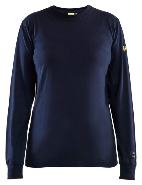 T-Shirt Lange Mouwen Vlamvertragend Dames 3467 - Marineblauw