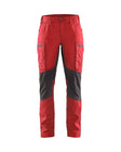 Service werkbroek Stretch Dames 7159 - rood/zwart