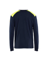 T-shirt Lange Mouwen Vlamvertragend Inherent 3483 - Marine/High Vis Geel