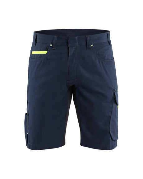 Korte Werkbroek 1499 - Donker marineblauw/High Vis Geel