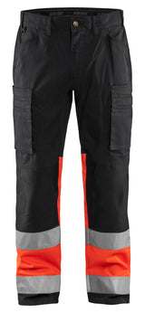 High-Visibility Werkbroek 1551 - Zwart/High Vis Rood