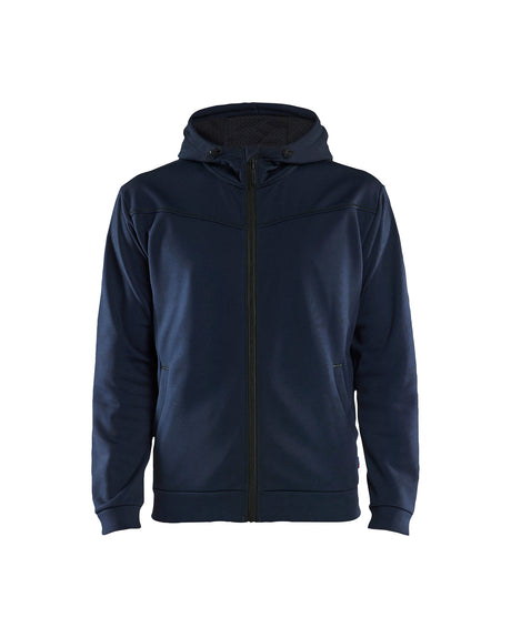 Hooded Sweatshirt met Rits 3363 - Donker marineblauw/Zwart