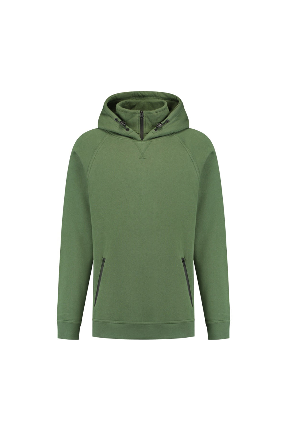 Raglan hoodie met ritskraag Sherman - Groen