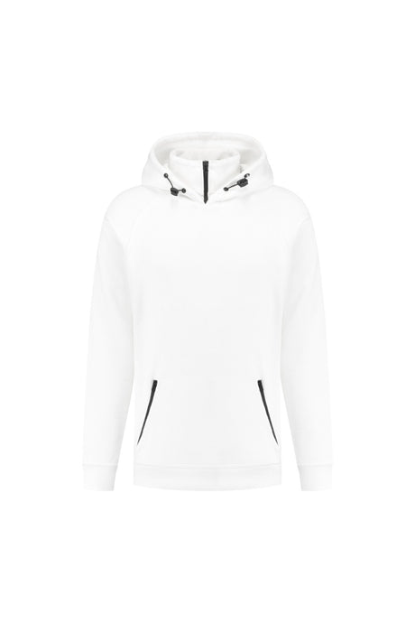 Raglan hoodie met ritskraag Sherman - Wit