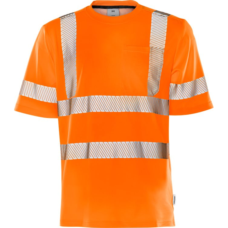 FRISTADS Hi Vis T-Shirt Klasse 3 7407 Thv Dark Orange T-shirts/Poloshirts Hi-Vis oranje / XS,Hi-Vis oranje / S,Hi-Vis oranje / M,Hi-Vis oranje / L,Hi-Vis oranje / XL,Hi-Vis oranje / 2XL,Hi-Vis oranje / 3XL,Hi-Vis oranje / 4XL