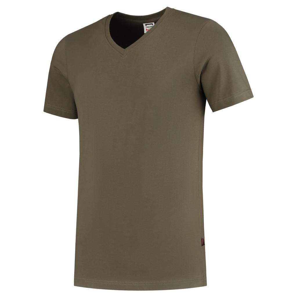 Tricorp T-shirt V Hals Fitted 101005 Dark Olive Green T-shirts Army / L,Army / M,Army / S,Army / XL,Army / XS,Army / XXL