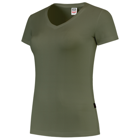 Tricorp T-shirt V Hals Fitted Dames 101008 Dark Olive Green T-shirts Army / L,Army / M,Army / S,Army / XL,Army / XS,Army / XXL