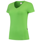 Tricorp T-shirt V Hals Fitted Dames 101008 Yellow Green T-shirts Lime / L,Lime / M,Lime / S,Lime / XL,Lime / XS,Lime / XXL