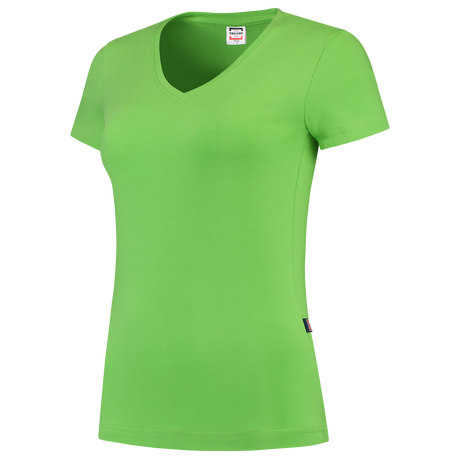 Tricorp T-shirt V Hals Fitted Dames 101008 Yellow Green T-shirts Lime / L,Lime / M,Lime / S,Lime / XL,Lime / XS,Lime / XXL