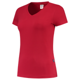 Tricorp T-shirt V Hals Fitted Dames 101008 Firebrick T-shirts Red / L,Red / M,Red / S,Red / XL,Red / XS,Red / XXL