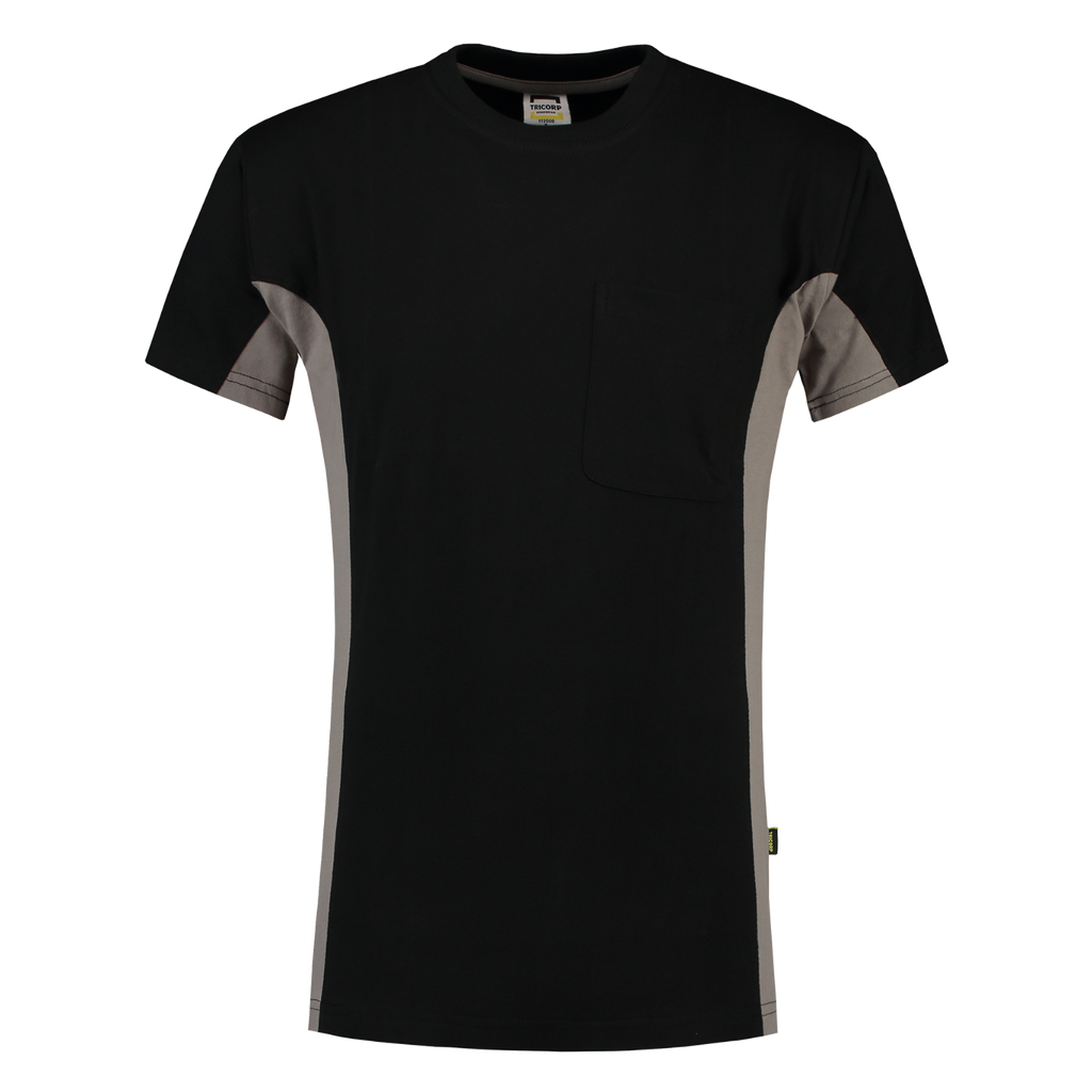 Tricorp T-shirt Bicolor Borstzak 102002 Black T-shirts BlackGrey / 3XL,BlackGrey / L,BlackGrey / M,BlackGrey / S,BlackGrey / XL,BlackGrey / XS,BlackGrey / XXL