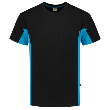 Tricorp T-shirt Bicolor Borstzak 102002 Black T-shirts BlackTurquoise / 3XL,BlackTurquoise / L,BlackTurquoise / M,BlackTurquoise / S,BlackTurquoise / XL,BlackTurquoise / XS,BlackTurquoise / XXL