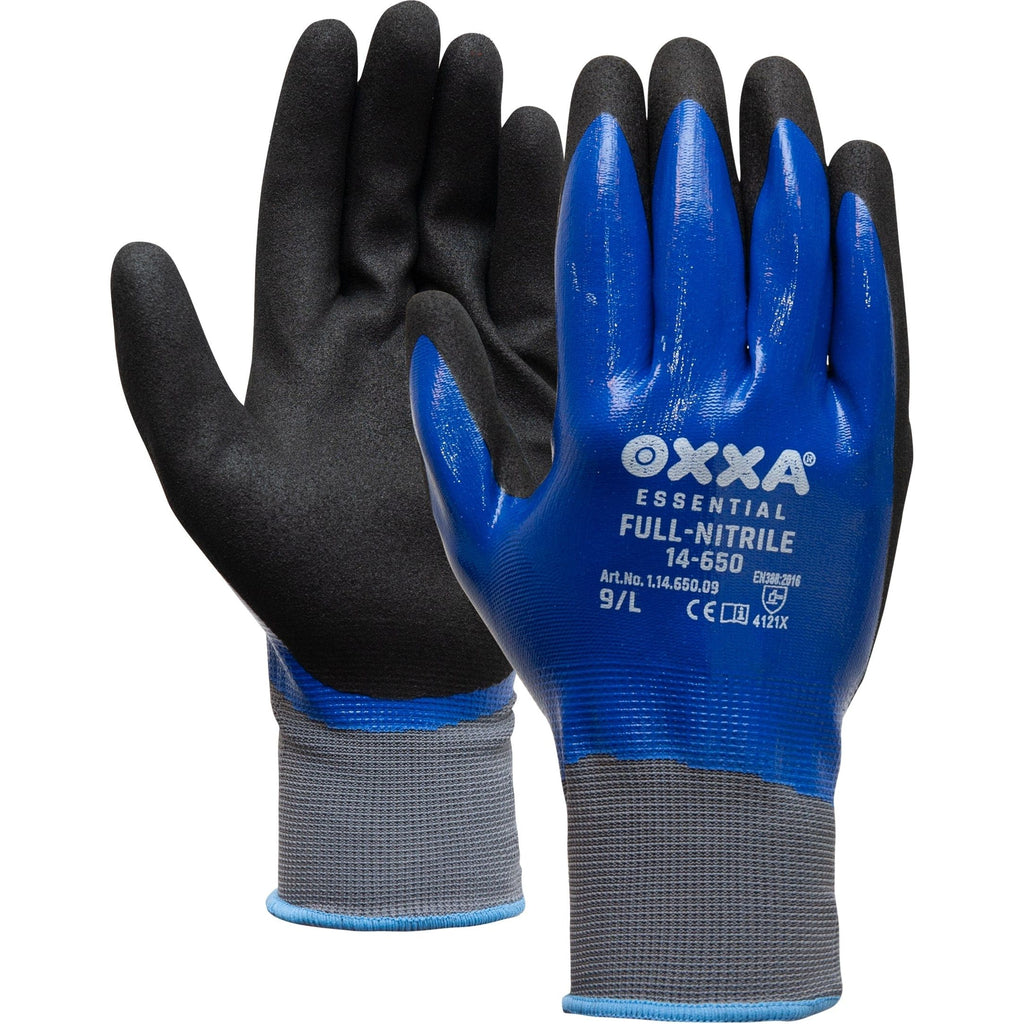 OXXA Essential OXXA® Full-Nitrile 14-650 handschoen Dark Slate Gray Handschoen zwart/blauw / 8/M,zwart/blauw / 9/L,zwart/blauw / 10/XL,zwart/blauw / 11/XXL