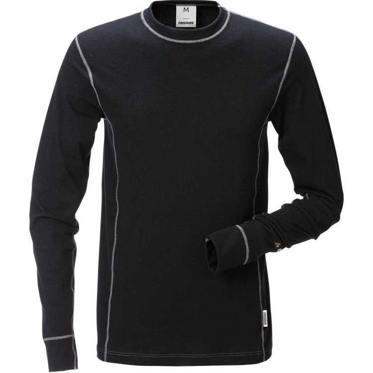 FRISTADS Flamestat T-Shirt Lange Mouwen 7026 Mof Black Onderkleding Zwart / XS,Zwart / S,Zwart / M,Zwart / L,Zwart / XL,Zwart / 2XL,Zwart / 3XL,Zwart / 4XL