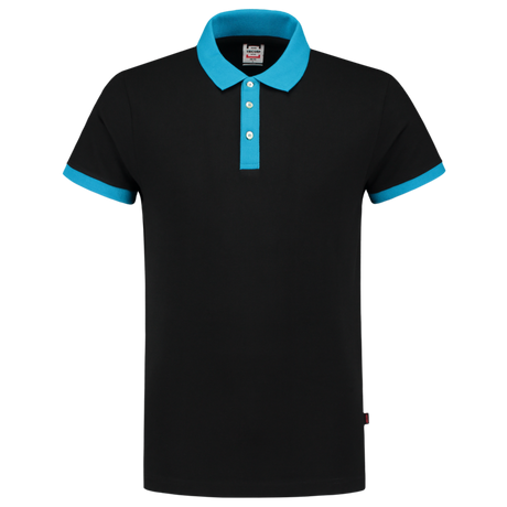 Tricorp Poloshirt Bicolor Fitted 201002 Black BlackTurquoise / 3XL,BlackTurquoise / S,BlackTurquoise / M,BlackTurquoise / L,BlackTurquoise / XL,BlackTurquoise / 2XL,BlackTurquoise / XS