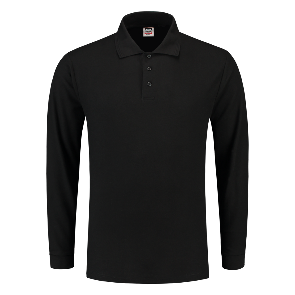 Tricorp Poloshirt 100% Katoen Lange Mouw 201008 Black Black / XXL,Black / S,Black / M,Black / L,Black / XL,Black / 3XL,Black / 4XL
