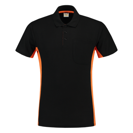 Tricorp Poloshirt Bicolor Borstzak 202002 Black Poloshirts BlackOrange / 3XL,BlackOrange / L,BlackOrange / M,BlackOrange / S,BlackOrange / XL,BlackOrange / XS,BlackOrange / XXL