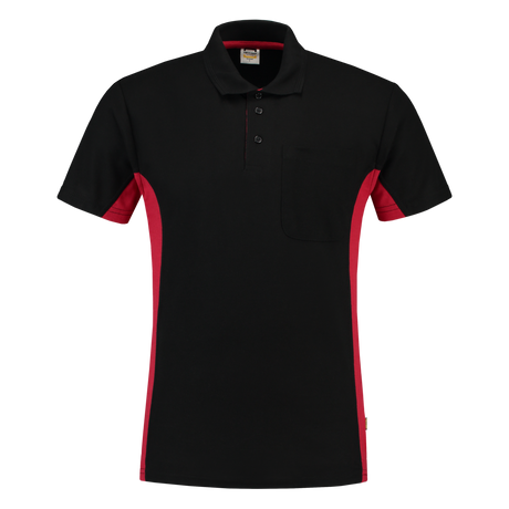 Tricorp Poloshirt Bicolor Borstzak 202002 Black Poloshirts BlackRed / 3XL,BlackRed / L,BlackRed / M,BlackRed / S,BlackRed / XL,BlackRed / XS,BlackRed / XXL