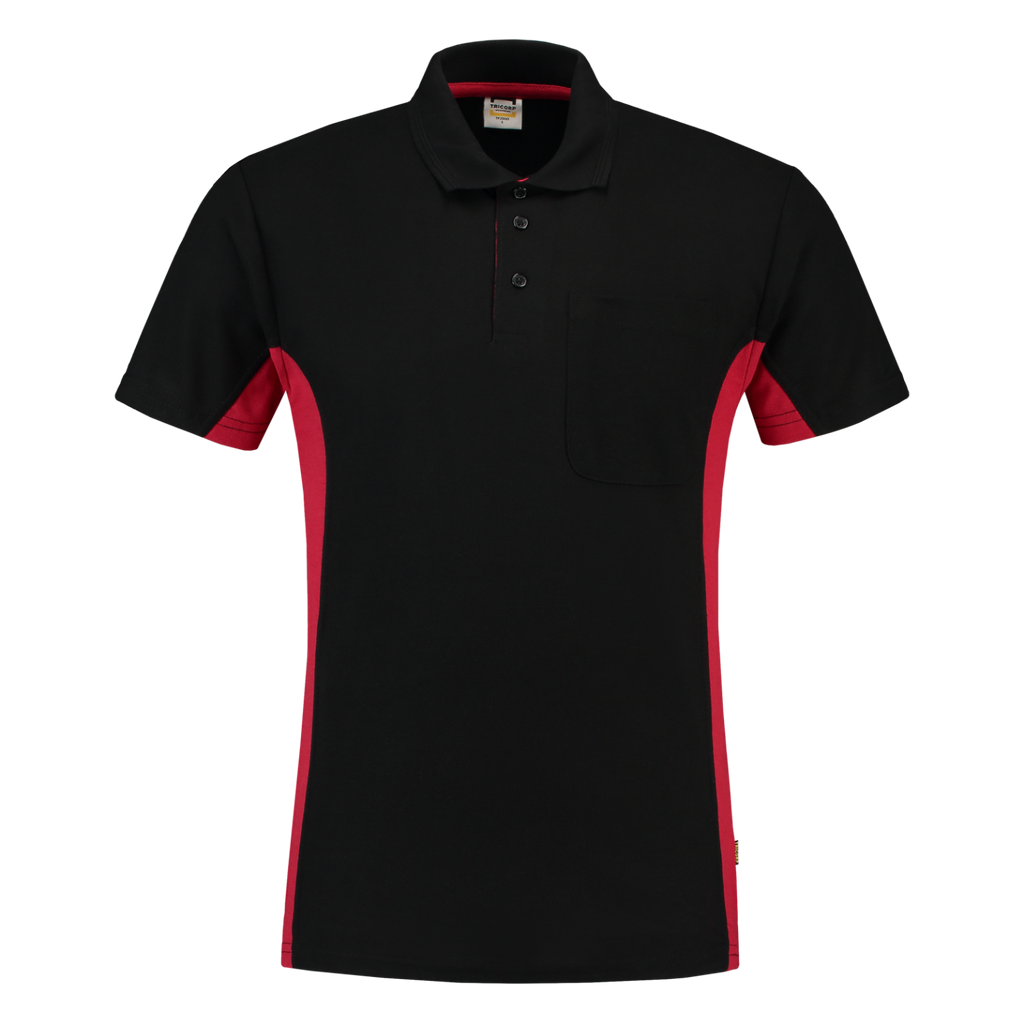 Tricorp Poloshirt Bicolor Borstzak 202002 Black Poloshirts BlackRed / 3XL,BlackRed / L,BlackRed / M,BlackRed / S,BlackRed / XL,BlackRed / XS,BlackRed / XXL